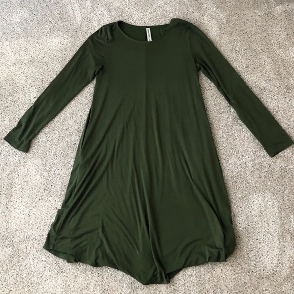 Zenna Outfitters Swing Dress - Olive Green - M - Pockets - Picture 1 of 7